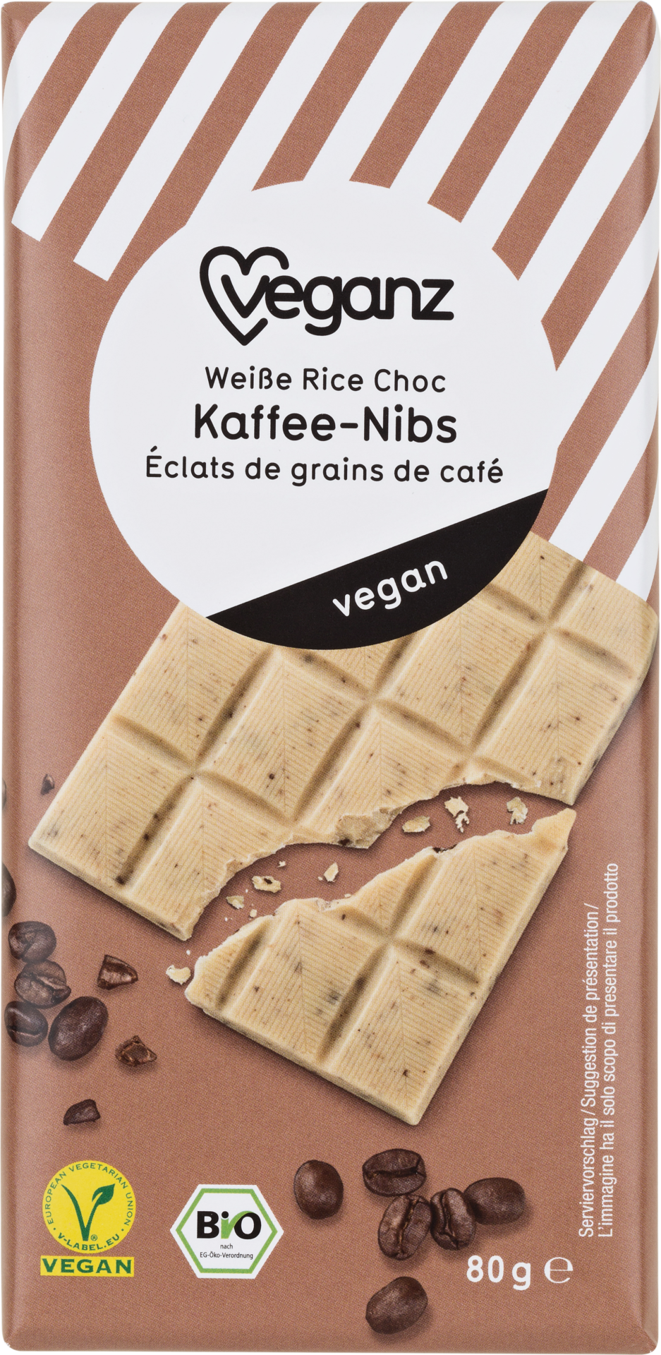 Bio Veganz Weisse Rice Choc Kaffee Nibs Zarte Schokolade Mit Crunch