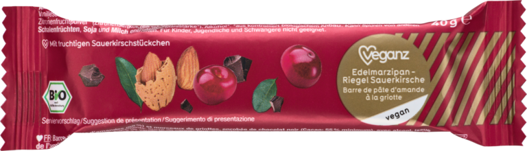 Edelmarzipan-Riegel Sauerkirsche von Veganz
