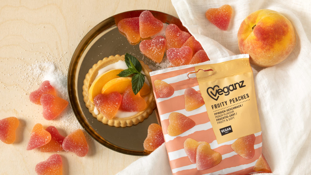Fruchtgummi-Liebe Veganz Fruity – Peaches ohne Gelatine!