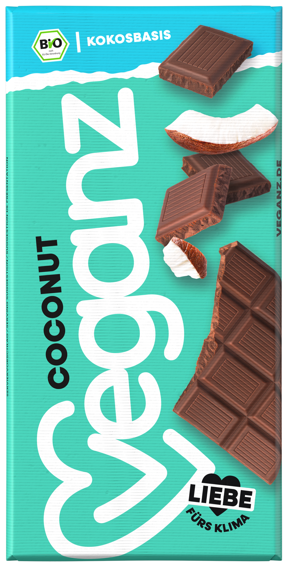 Veganz Organic Coconut Original – Pure coconut chocolate. So